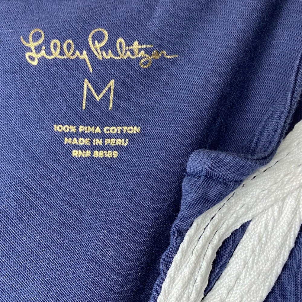 Lilly Pulitzer Brewster Navy T Shirt Dress Womens M - Picture 4 of 4